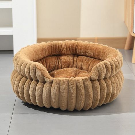 Cuccia lavabile per animali domestici. Piccola cesta rotonda per gatti e cuccioli da interno. Base antiscivolo. Include cuscino reversibile e rimovibile. (1/5)