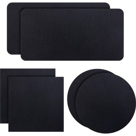 Kit de réparation de patchs de trampoline - Patches auto-adhésives - Rectangulaire/Carré/Rond - Tissu noir - Pour réparer des - 6 pièces (1/5)
