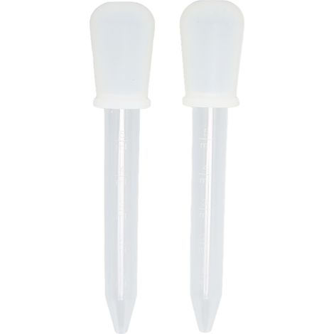 Compte-gouttes en verre 5ml, pipettes légères et compactes, sûres et fiables, lot de 2 pour expériences scientifiques, blanches, portables et pratiques. (1/5)