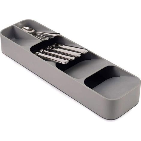 Organisateur de couverts - Rangement de cuisine - Séparateur à couverts - Gris (1/5)