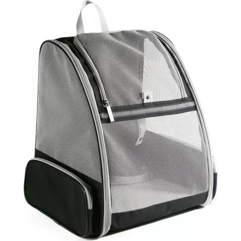 Sac à dos de transport pour petits chats et chiens - Conception aérée - Sangles de sécurité - Fermeture à boucle - Pliable - Convient pour les voyages, les promenades et les activités de plein air (no