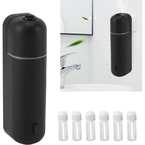 Diffuseur d'Aromathérapie Portable 5ml avec 6 Flacons ABS et Verre Noir pour Maison Bureau Salle de Bain USB 300mAh (1/5)