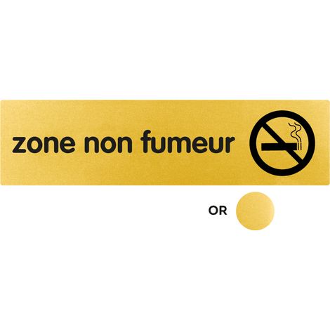 Plaque de porte Zone non fumeur - Classique or 170x45mm - 4491325