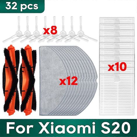 Zubehör für Xiaomi S20 / D106: HEPA-Filter, Hauptwalze, Reinigungsbürste, Ersatzreinigungstuch
