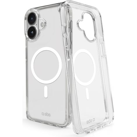 SBS Cover trasparente rigida compatibile con ricarica MagSafe per iPhone 16 (1/3)