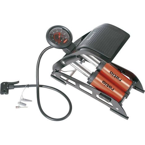 Bomba de Inflar a Pie 160 PSI Doble Cilindro RATIO