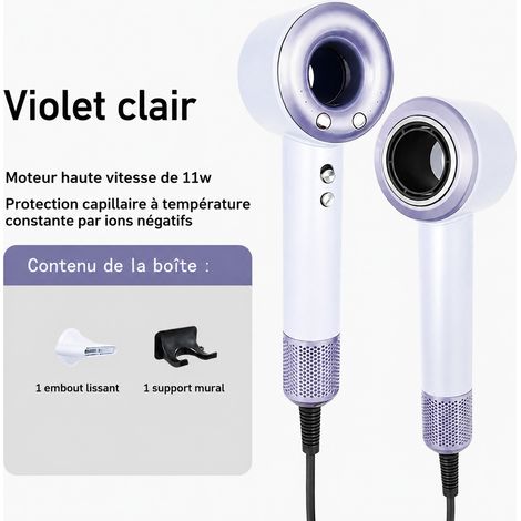 Sèche-cheveux haute vitesse 1500W professionnel violet clair fiche standard CN violet réf 7995 24,5 × 7 × 7 cm 400 g – Livraison gratuite