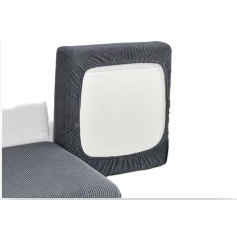 Housse De Coussin De Canapé - 90% Polyester 10% Elasthanne - Extensible Antidérapante - Pour Siège Ou Dossier - 65 À 90 Cm Largeur × 95 À 135 Cm Longueur - Gris Foncé - 2 Pièces (1/5)