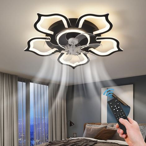 Ventilateur de plafond avec lumières, ventilateur de plafond LED à intensité variable avec télécommande et application, 6 vitesses de vent, 65 cm (1/5)