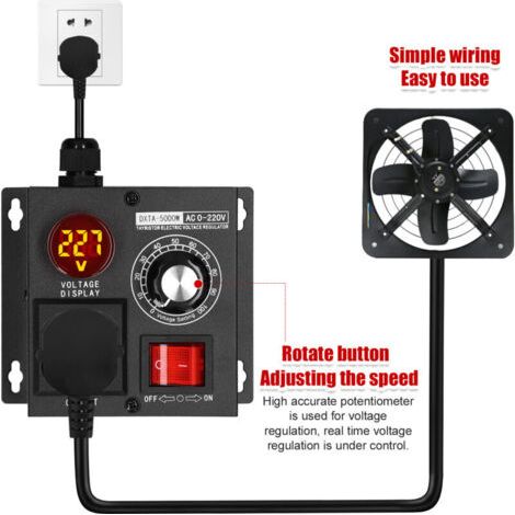 NALOOKAMIC  AC 220V 5000W Régulateur de Tension réglable Contrôleur de Vitesse du Moteur Contrôleur de contrôle du Ventilateur