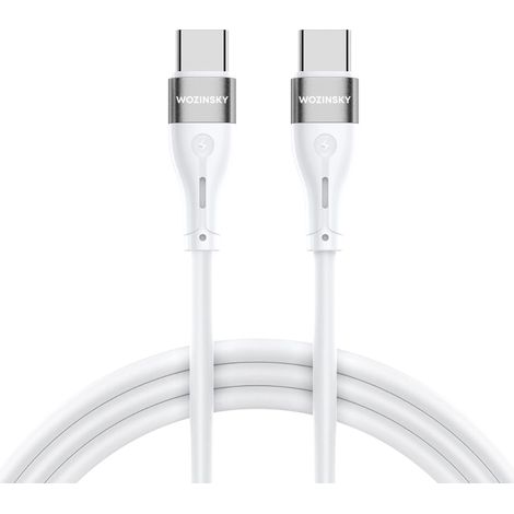 Cable Wozinsky WSTCC2 USB-C / USB-C PD de 65 W, 2 m - Blanco (1/5)