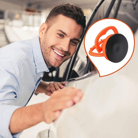 Lot de 4 ventouses de réparation de carrosserie pour carrosserie, grande taille, à griffe unique, pour vitres et carrelage, orange. (1/5)