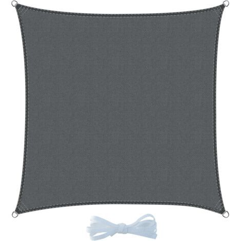 Voile d'ombrage Carré 2.5x2.5m Imperméable Toile Ombrage 95% UV Protection pour Patio Balcon Jardin Terrasse Extérieur-Antracite (1/5)
