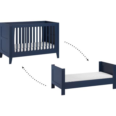 Lit bébé évolutif Vox Milenne Bleu (1/4)