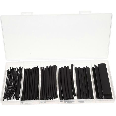 ensemble de gaines thermorétractables assorties pour câblage électrique (kit de bricolage).-10.00X1.30X1.30CM-Black