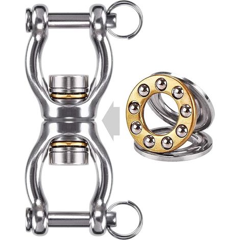Hamac Pivotant, Pivot à Roulement pour Balançoire 360 Rotation Inoxydable Crochet pour Chaise Corde Yoga/Cercle Aérien/Kit Suspension pour Sac Frappe, Boucle Ouverte Forme Gourde (1/5)