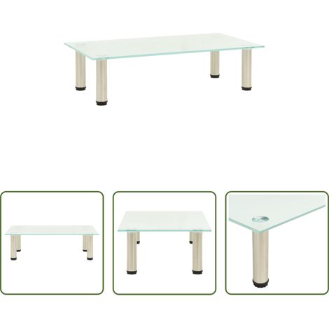 vidaXL Meuble de salon - Meuble TV Givré 60x35x17 cm Verre trempé (1/5)