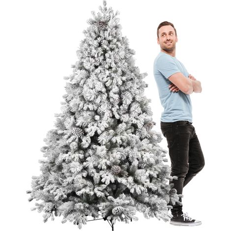 Luna - Weihnachtsbaum mit Schnee und Tannenzapfen aus PE PVC PP ü142x210H cm, 2155 Zweige