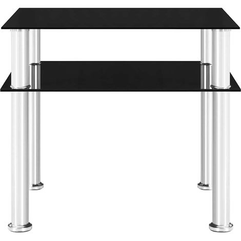 Maison Exclusive - Beistelltisch Schwarz 45x50x45 cm Hartglas (1/5)