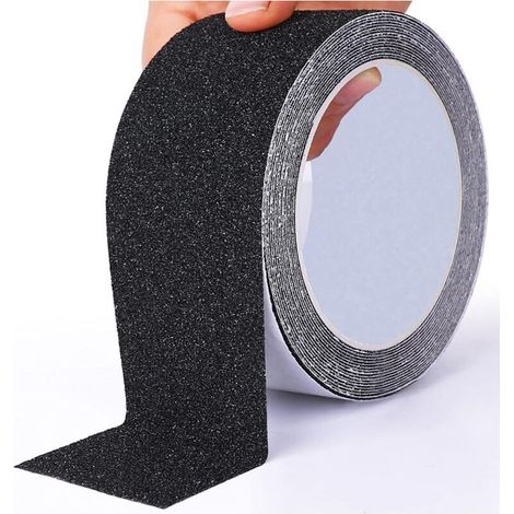 Bande Antidérapante en PVC de Haute Qualité 10 cm x 5 m avec Particules de Sable de Quartz 80 Mesh pour Escaliers, Rampes et Surfaces Lisses (1/4)