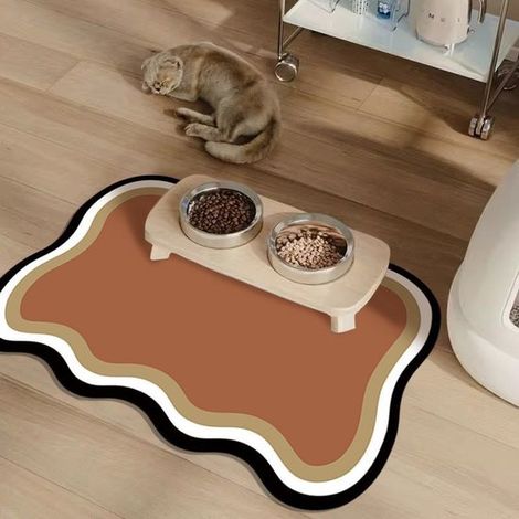 Alfombrillas comer gatos perros, alfombrillas comer resistentes salpicaduras manchas, alfombrillas fáciles limpiar antideslizantes, 3040 cm (1/5)