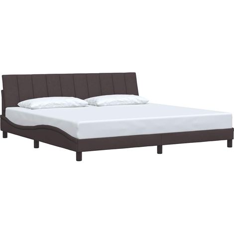 Giroletto senza Materasso Hanko Marrone Scuro 200x200 cm in Tessuto vidaXL (1/5)