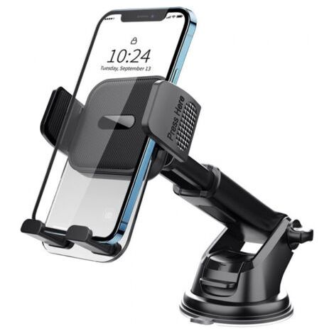 Soporte para teléfono de coche, mejorado 2024 [Ventosa ultrapotente] Soporte para salpicadero, rotación de 360° y manejo con una sola mano, montaje en parabrisas (smartphone de 4-7")