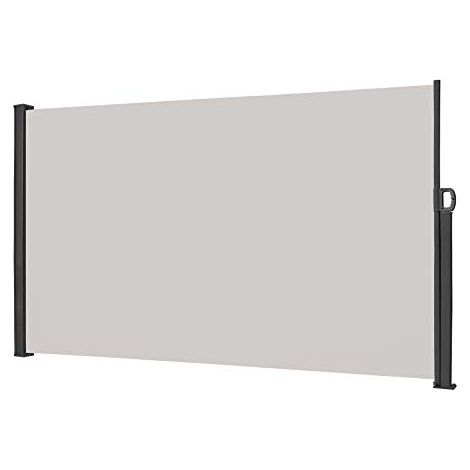 Seitenmarkise Zertifiziert Sichtschutz Windschutz mit Aus Polyester und Alu Metall Ständer für Balkon Terrasse Garten - 200x300cm, Grau NAIZY (1/5)