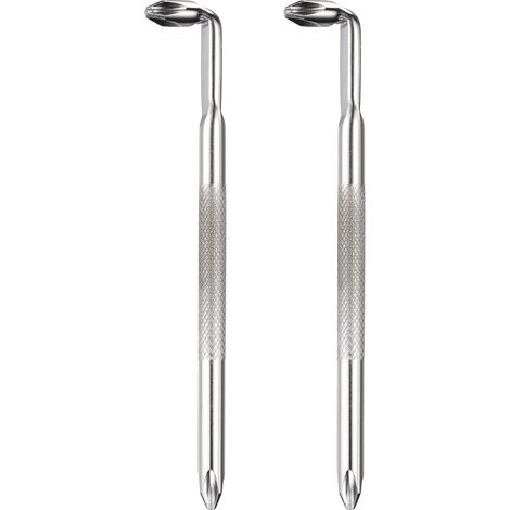 2PCS Tournevis Décalé PH2/PH2 À Angle Droit 4.72" Argent (1/5)
