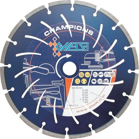 GHELFI 4301 DISCO DIAMANTATO CHAMPION DIAM. 230 mm FORO 22,2 LASER INTERCOOLER (1/4)