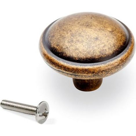 Emuca Lot de 25 boutons pour meubles Mali, diamètre 32mm, Zamak, Bronze (1/2)