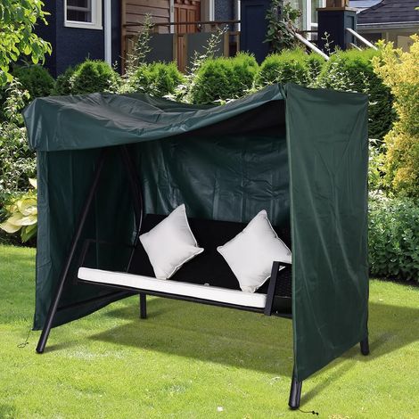 Housse pour balançoire de jardin Housse protecteur pour balançoire Hollywood Étanché Solaire Oxford Green 177x114x152cm