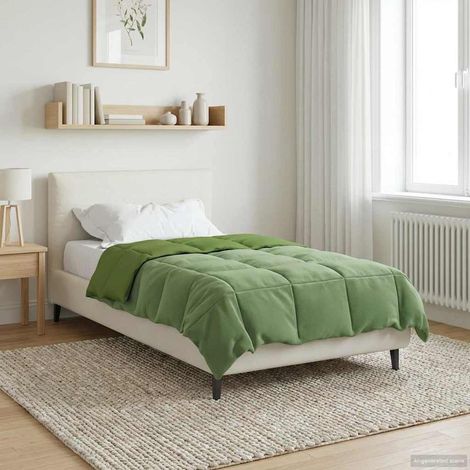 Winterbettdecke Gepolstert Grün 155 x 220 cm Mikrofaser