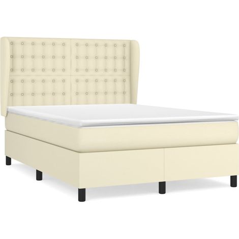 Maison Exclusive - Boxspringbett mit Matratze Creme 140x200 cm Ku (1/5)
