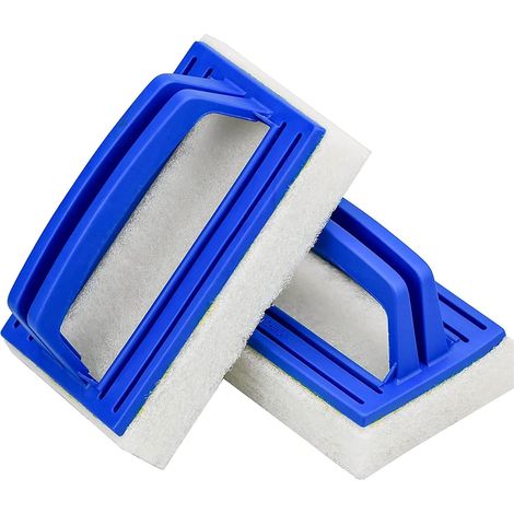 Brosse Plancher Mur Piscine Brosse de Piscine avec Manche Brosse de Piscine en Plastique Brosse à Main de Piscine Brosse Outils de Nettoyage de Piscine pour Nettoyer Piscine Spa Baignoires 2 Pcs (A) (1/5)