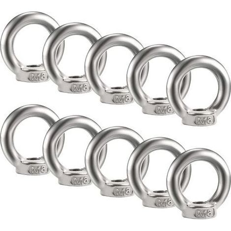 10 Pièces Écrous à Anneau M6 en Acier Inoxydable 304 - Accessoires de Levage avec Filetage (1/5)