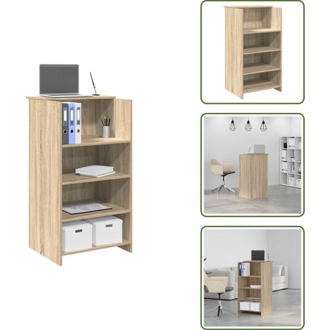 Rangement bureau - vidaXL Bureau de réception Chêne Sonoma 55x50x103,5 cm Bois d'ingénierie - Comptoir intégré (1/5)