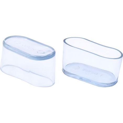 Lot de 52 embouts ovales pour pieds de chaise, en PVC souple transparent, pour pieds de chaise et de table, 15 x 30 mm (1,5 x 3,0 cm) (1/5)