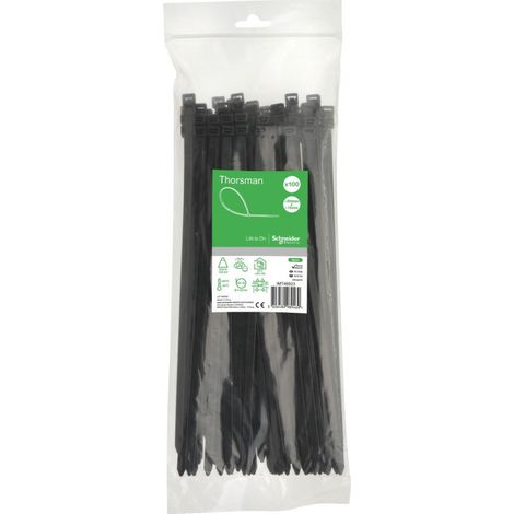 Schneider - Collier De Fixation Pour Cable Electrique 300x7,6mm - Nylon - Lot De 100 Colliers Serre-câbles (1/2)