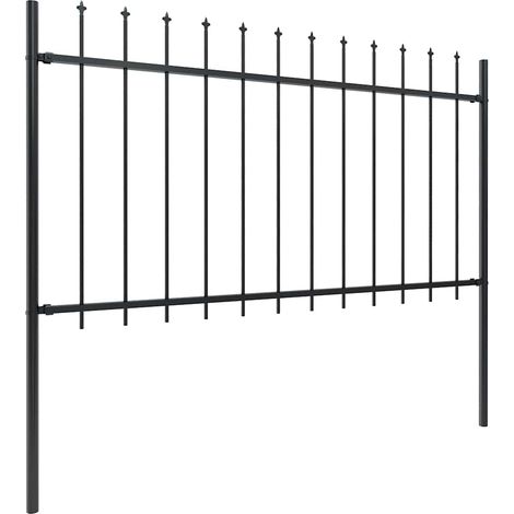 Maison Exclusive - Gartenzaun  Stahl  Stabil  Rechteckig  Mod