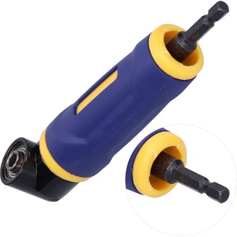 Adaptateur de perçage à angle droit, queue hexagonale 1/4 pouce, porte-embout pour visseuse, outil de bricolage et menuiserie (1/5)