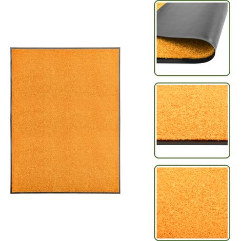 Paillasson lavable Orange 90x120 cm - Tapis D'entrée - Paillasson Extérieur - Paillasson Intérieur - Tapis Absorbant - Tapis Lave-linge