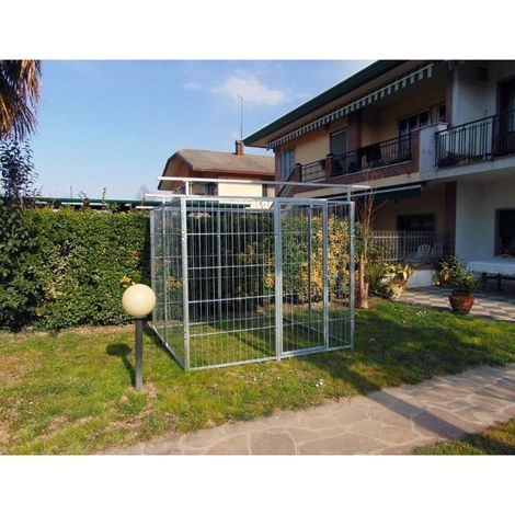 Box per cani in rete predisposto alla copertura zincato elettrolitico da 200x200x altezza 180 cm (1/5)
