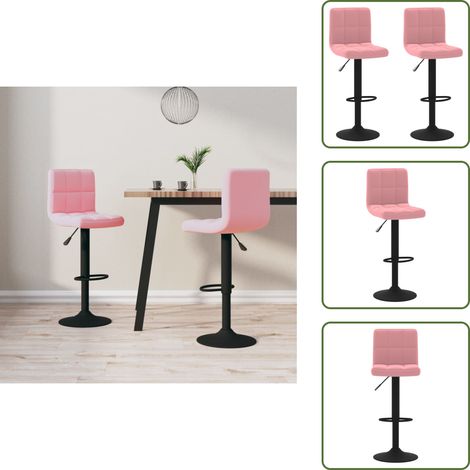 Tabourets de bar lot de 2 rose velours - Tabouret De Bar - Chaise De Bar - Tabouret De Comptoir - Chaise De Comptoir - Velours (1/5)
