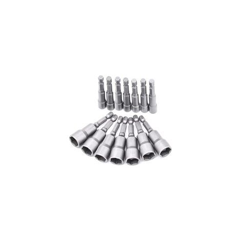 14 Pièces Douille Visseuse 6-19mm - Adaptateur Embout, Hexagonal Pour Tournevis à Écrou de pour Perceuse à Main, Tournevis Électrique, Clé à Douille