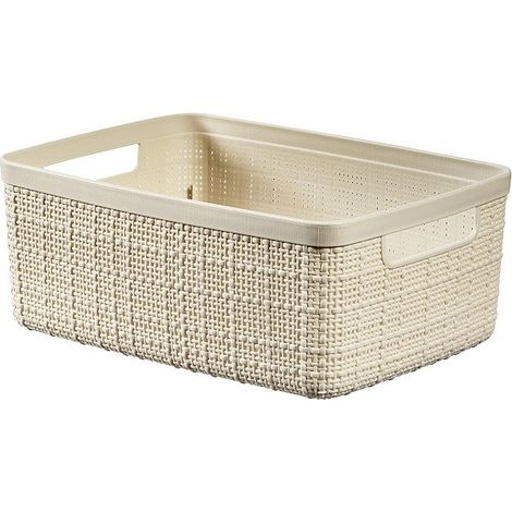 Contenitore jute medium basket bianco cm26.5x20x10.5h