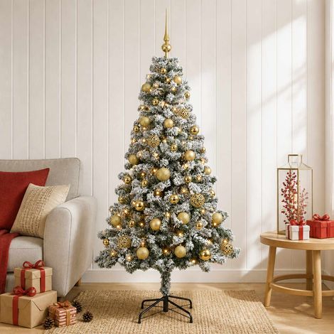 vidaXL Artificial Christmas Tree with Bauble 120 cm 150 LEDs (1/5)