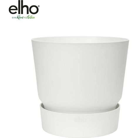Pot de fleurs rond design moderne intérieur et extérieur blanc Ø 30 x H 28 cm - PANGIVO (1/5)