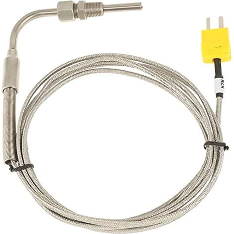 Thermocouple EGT de Type K avec Pointe et Borne Exposées, Sonde en Acier Inoxydable 0-1250 ℃, pour Sonde de Température des Gaz D'échappement, Réponse Rapide, Filetage NPT 1/8'', (1/5)
