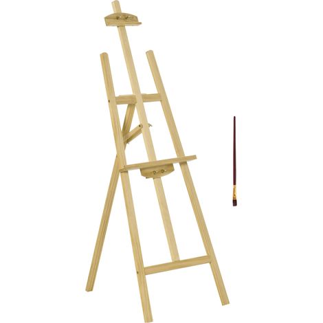 HOMCOM Künstlerstaffelei auf Beinen, Kiefernholz, 51,5 x 71,5 x 134,5 cm, Neigung und Höhe bis zu 90° verstellbar